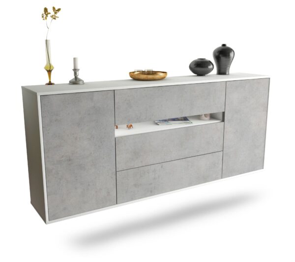 Sideboard McKinney, Beton, hängend (180x79x35cm)