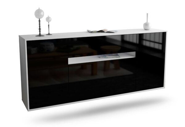 Sideboard McKinney, Schwarz, hängend (180x79x35cm)