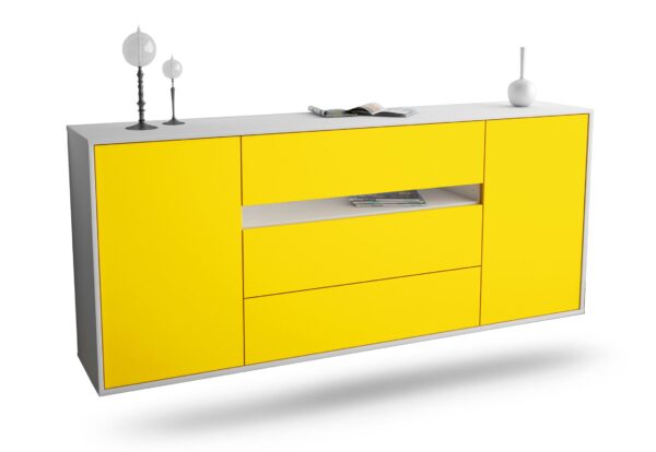 Sideboard McKinney, Gelb, hängend (180x79x35cm)