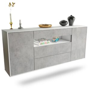 Sideboard Vallejo, Beton, hängend (180x79x35cm)