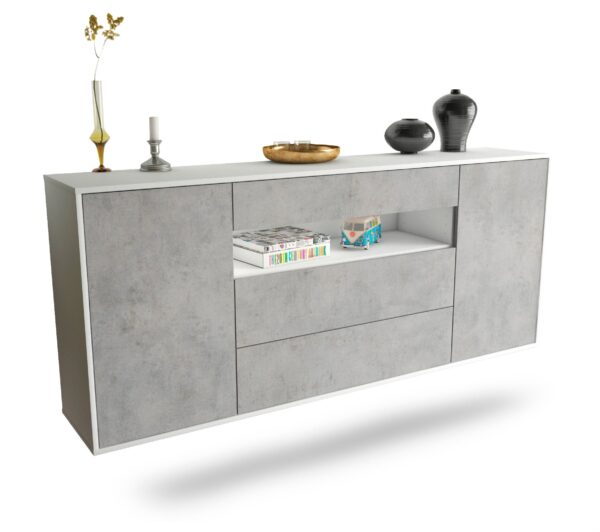 Sideboard Vallejo, Beton, hängend (180x79x35cm)