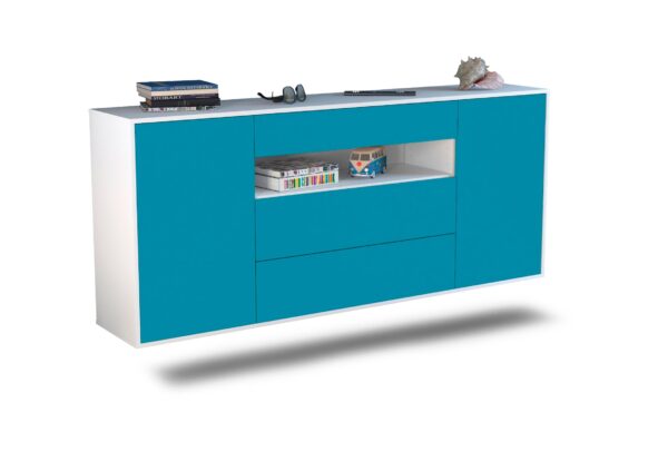 Sideboard Vallejo, Türkis, hängend (180x79x35cm)