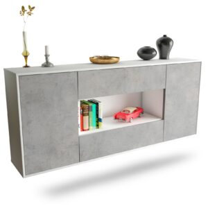 Sideboard Denton, Beton, hängend (180x79x35cm)