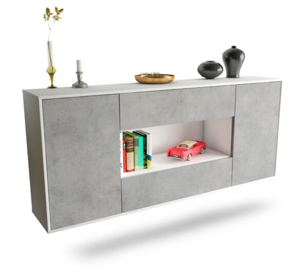 Sideboard Denton, Beton, hängend (180x79x35cm)