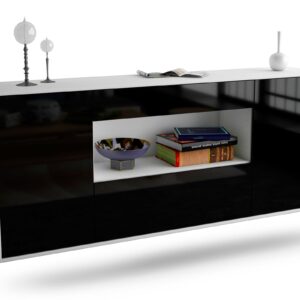 Sideboard Ann Arbor, Schwarz, hängend (180x79x35cm)