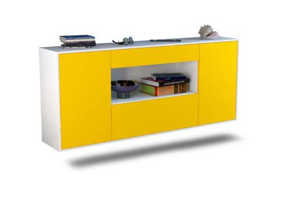 Sideboard Ann Arbor, Gelb, hängend (180x79x35cm)