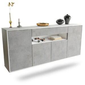 Sideboard Lansing, Beton, hängend (180x79x35cm)