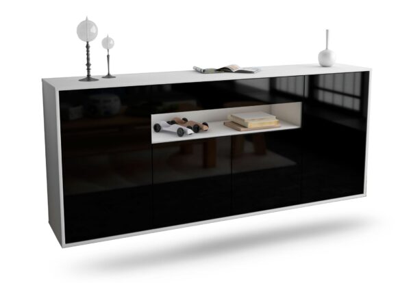Sideboard Lansing, Schwarz, hängend (180x79x35cm)