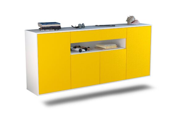 Sideboard Lansing, Gelb, hängend (180x79x35cm)