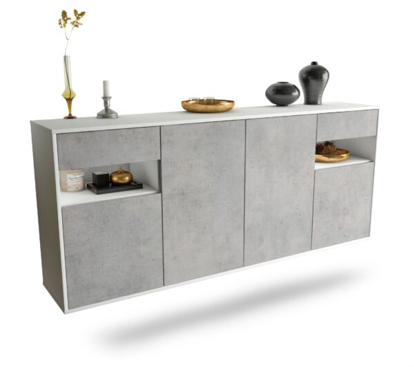 Sideboard Killeen, Beton, hängend (180x79x35cm)