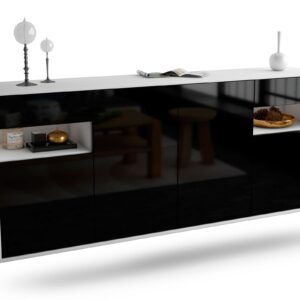 Sideboard Killeen, Schwarz, hängend (180x79x35cm)