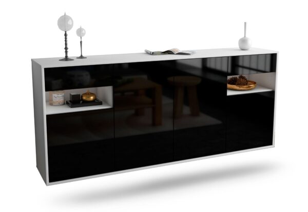 Sideboard Killeen, Schwarz, hängend (180x79x35cm)