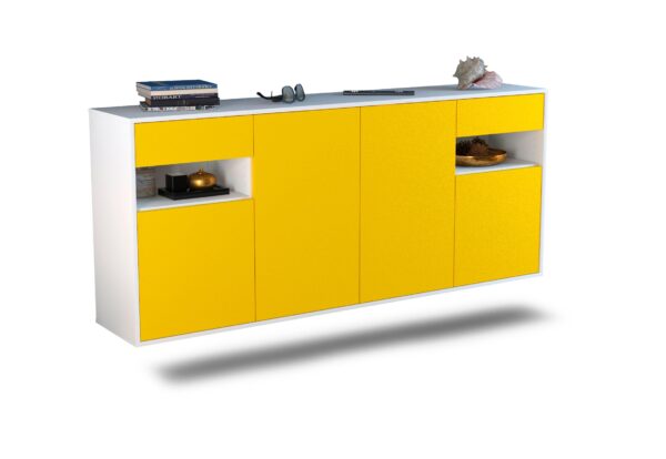 Sideboard Killeen, Gelb, hängend (180x79x35cm)