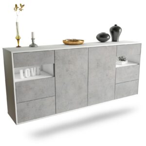 Sideboard Thornton, Beton, hängend (180x79x35cm)