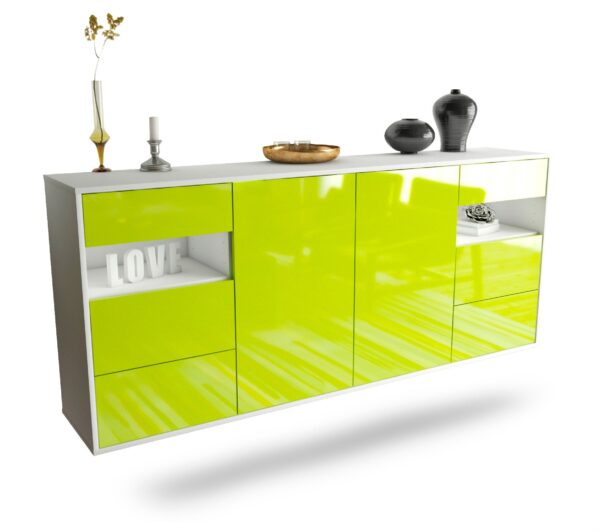 Sideboard Thornton, Grün, hängend (180x79x35cm)