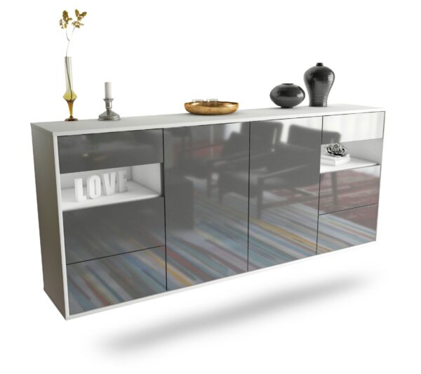 Sideboard Thornton, Grau, hängend (180x79x35cm)