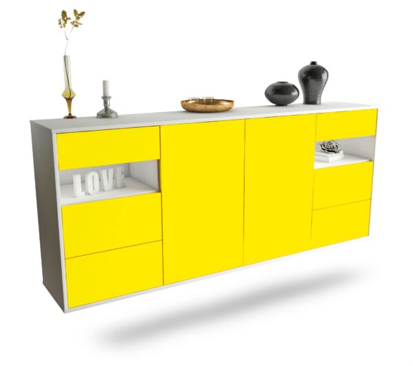 Sideboard Thornton, Gelb, hängend (180x79x35cm)