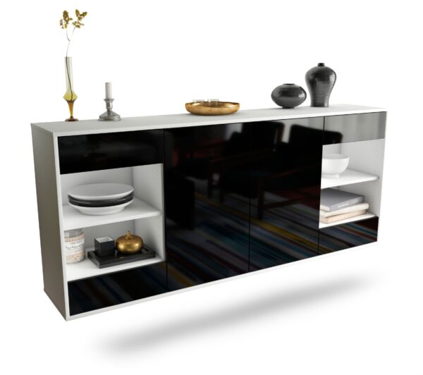 Sideboard Independence, Schwarz, hängend (180x79x35cm)