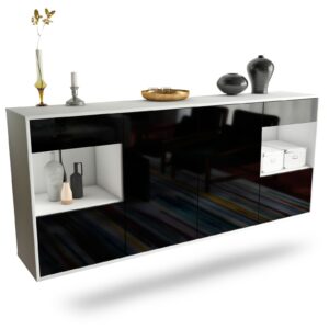 Sideboard Charleston, Schwarz, hängend (180x79x35cm)