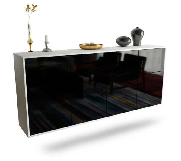 Sideboard Costa Mesa, Schwarz, hängend (180x79x35cm)