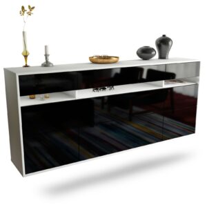 Sideboard Manchester, Schwarz, hängend (180x79x35cm)