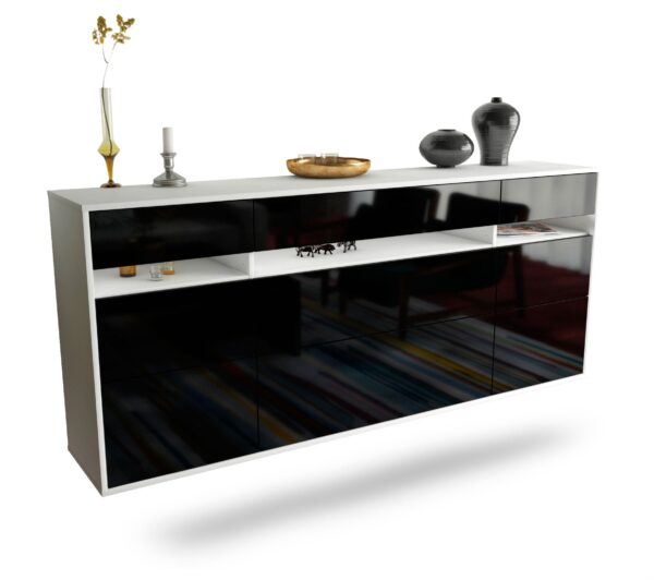 Sideboard Manchester, Schwarz, hängend (180x79x35cm)