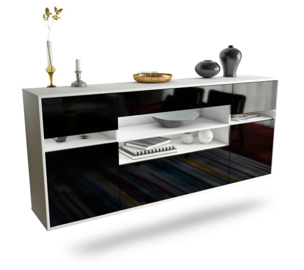 Sideboard Miramar, Schwarz, hängend (180x79x35cm)