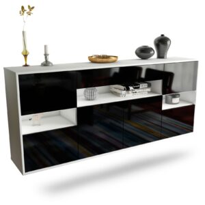 Sideboard Downey, Schwarz, hängend (180x79x35cm)