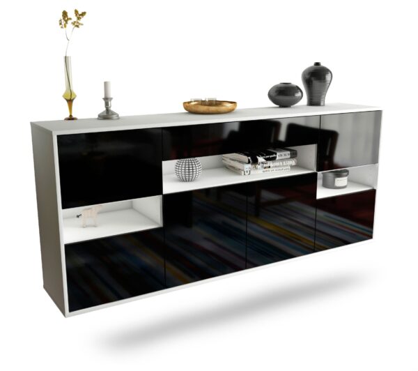 Sideboard Downey, Schwarz, hängend (180x79x35cm)
