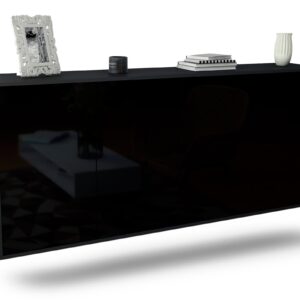 Sideboard Lakewood, Schwarz, hängend (180x79x35cm)
