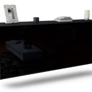 Sideboard Bridgeport, Schwarz, hängend (180x79x35cm)