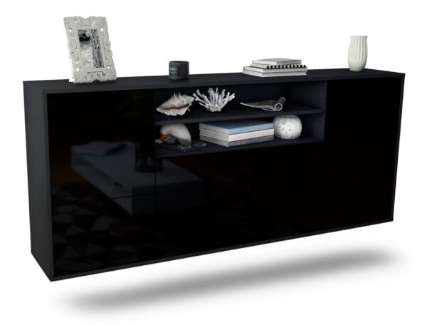 Sideboard Escondido, Schwarz, hängend (180x79x35cm)