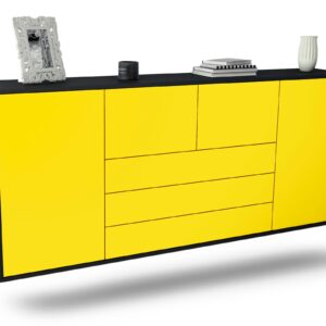 Sideboard Metairie, Gelb, hängend (180x79x35cm)