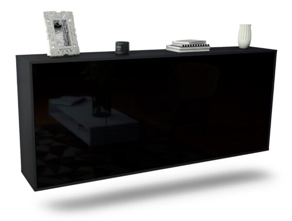 Sideboard Orange, Schwarz, hängend (180x79x35cm)