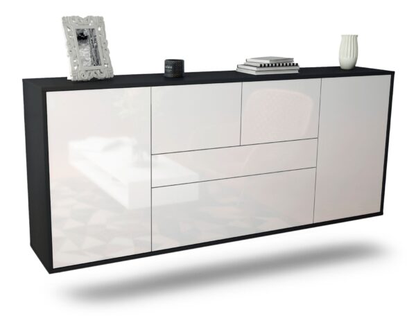 Sideboard Orange, Weiß, hängend (180x79x35cm)
