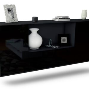 Sideboard Fort Collins, Schwarz, hängend (180x79x35cm)