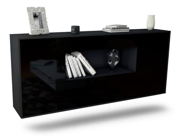 Sideboard Fullerton, Schwarz, hängend (180x79x35cm)