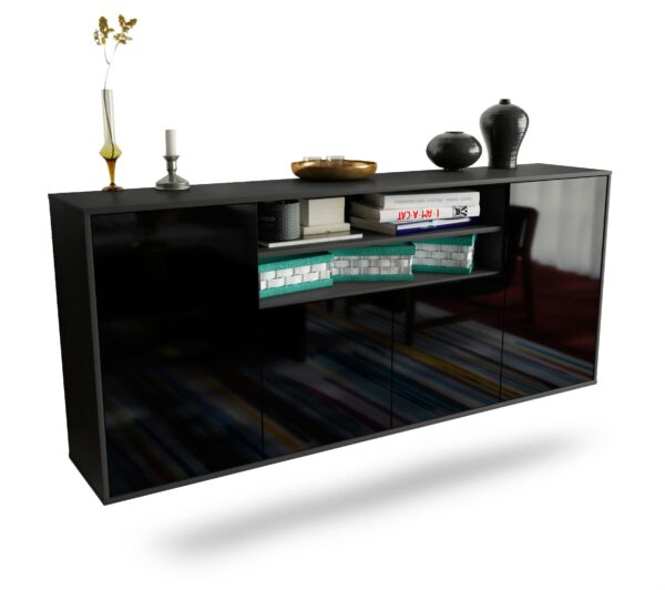 Sideboard Mesquite, Schwarz, hängend (180x79x35cm)