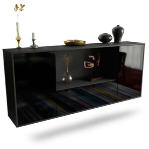Sideboard Sunnyvale, Schwarz, hängend (180x79x35cm)