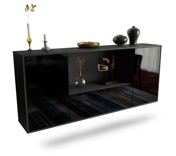 Sideboard Sunnyvale, Schwarz, hängend (180x79x35cm)