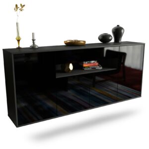 Sideboard McAllen, Schwarz, hängend (180x79x35cm)