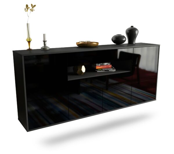 Sideboard McAllen, Schwarz, hängend (180x79x35cm)