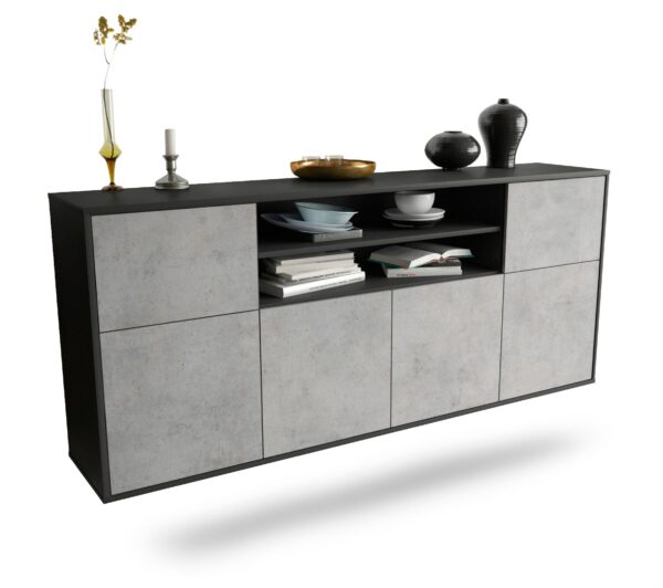 Sideboard Cedar Rapids, Beton, hängend (180x79x35cm)