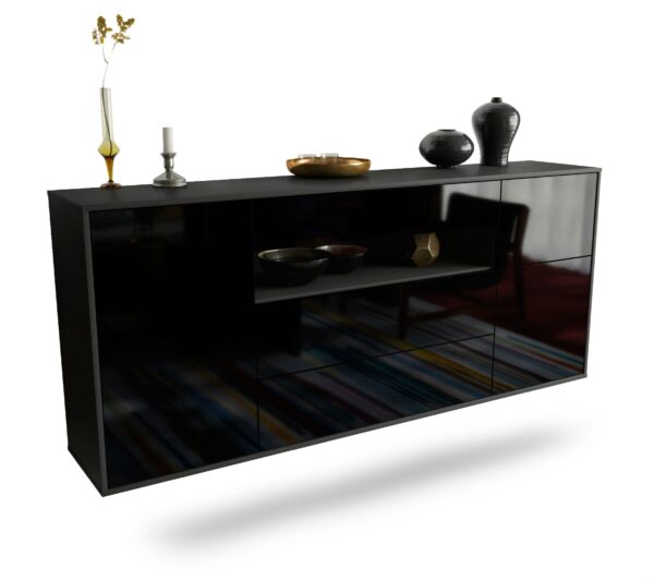 Sideboard Elizabeth, Schwarz, hängend (180x79x35cm)