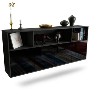 Sideboard Columbia, Schwarz, hängend (180x79x35cm)