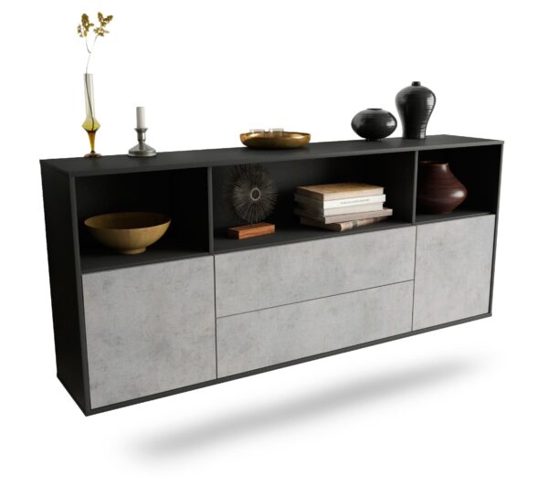 Sideboard Hartford, Beton, hängend (180x79x35cm)