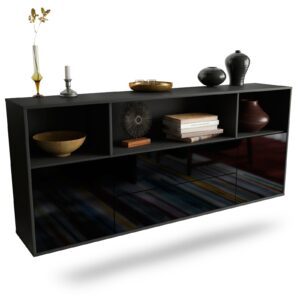 Sideboard Hartford, Schwarz, hängend (180x79x35cm)