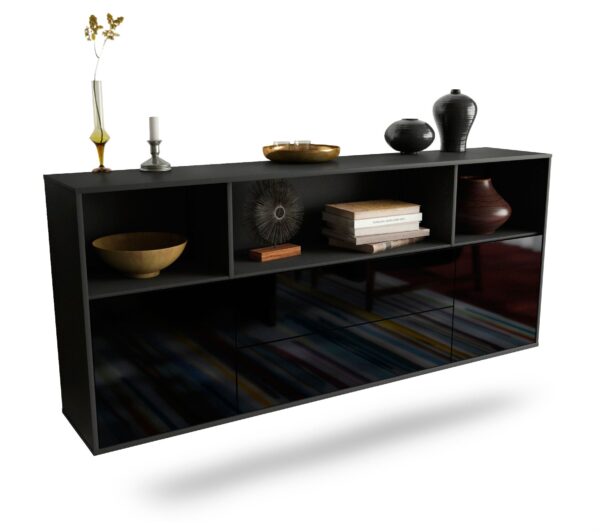 Sideboard Hartford, Schwarz, hängend (180x79x35cm)