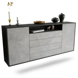 Sideboard New Haven, Beton, hängend (180x79x35cm)
