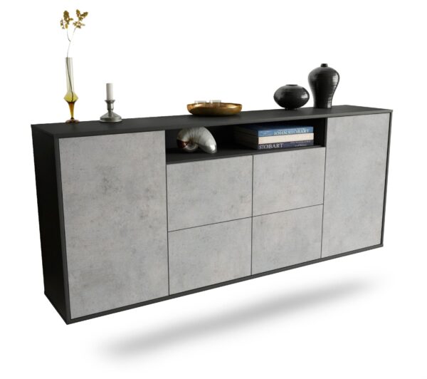 Sideboard Carrollton, Beton, hängend (180x79x35cm)